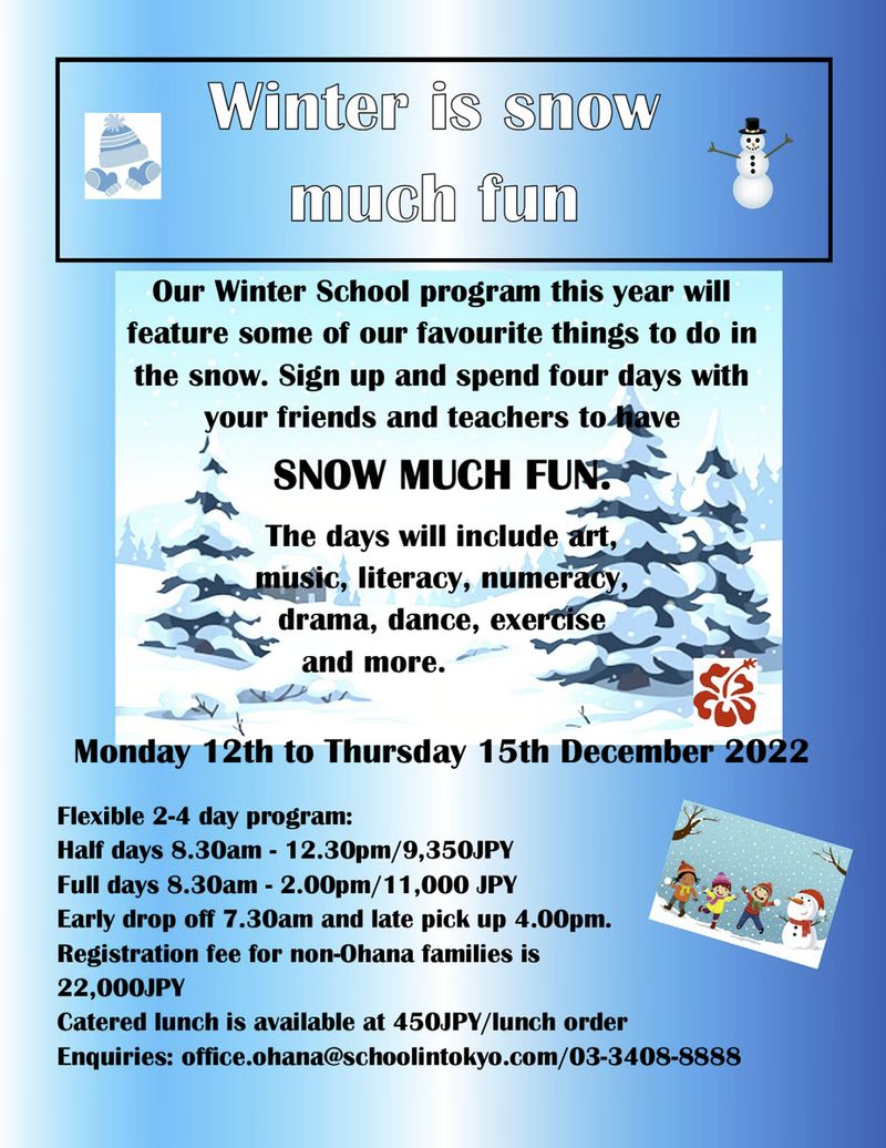  "WINTER IS SNOW MUCH FUN" is open for registration